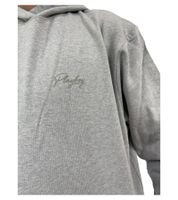 PLAYBOY Herren Baumwoll-Pullover Langarm-Shirt mit Kapuze Hoodie Schwarz oder Grau meliert