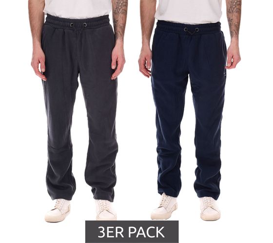3er Sparpack MAUI SPORTS Herren Fleece-Hose Freizeit-Jogger Homewear Oeko-Tex 100 zertifiziert 9087474 Blau oder Grau