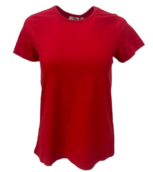 WORXWEAR Damen T-Shirt modisches Rundhals-Shirt mit 180gsm Kurzarm-Shirt Rot
