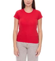 WORXWEAR Damen T-Shirt modisches Rundhals-Shirt mit 180gsm Kurzarm-Shirt Rot