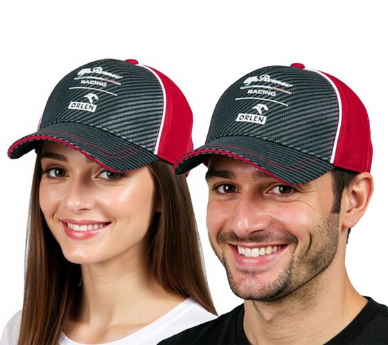 ALFA ROMEO Racing Orlen F1 Saison 2020 Base-Cap Formel 1 Damen und Herren Baumwoll-Cap Roberta Kubicy ARRRTCCPC14 Grau/Rot/Weiß