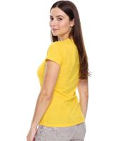 WORXWEAR Damen T-Shirt modisches Rundhals-Shirt mit 180gsm Kurzarm-Shirt Gelb