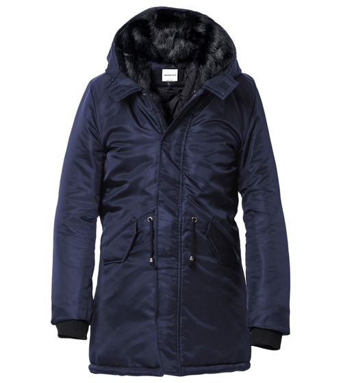 LENASSO Damen wasserabweisender Winter-Parka mit Kapuze Winter-Jacke Herbst-Parka 901849 Dunkelblau