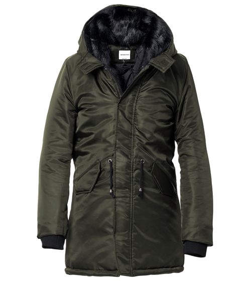 LENASSO Damen wasserabweisender Winter-Parka mit Kapuze Winter-Jacke Herbst-Parka 901849 Khaki
