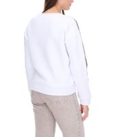 Vestino Women's Cotton Sweatshirt with Rhinestone Band, 900299 White