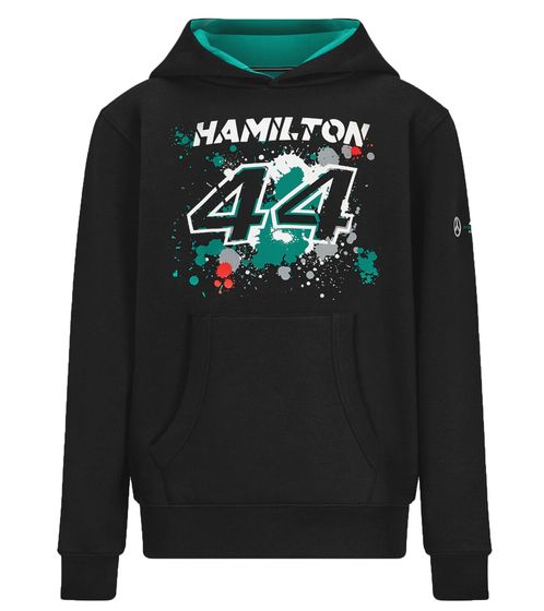 Mercedes-Benz AMG Petronas F1 Lewis Hamilton Hoodie nachhaltiges Mädchen und Jungen Kapuzen-Sweatshirt Formel 1 701218883 001 Schwarz