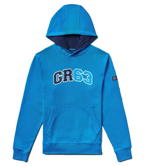 Mercedes-Benz AMG Petronas F1 George Russell Hoodie nachhaltiges Mädchen und Jungen Kapuzen-Sweatshirt Formel 1 701222314 001 Blau