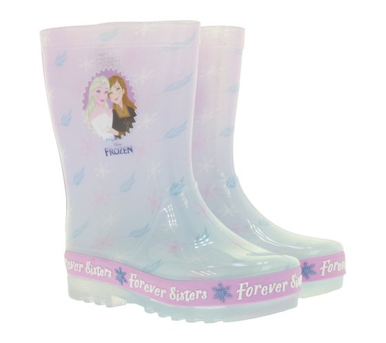 Stivali da pioggia per bambine Disney Frozen, Anna ed Elsa, Forever Sisters, blu/viola/rosa