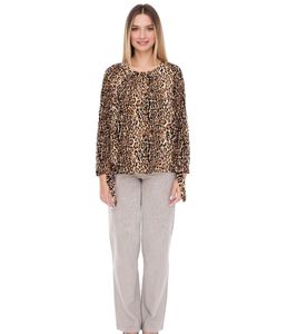 camicetta da donna vestino blusa Carmen con spalle scoperte e stampa leopardata estiva 900319 beige/nero camicetta da donna vestino blusa Carmen con spalle scoperte e stampa leopardata estiva 900319 beige/nero