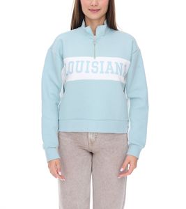 Vestino Felpa Corta Boxy da Donna con Collo Alto Trojer Maglione Oversize da Giorno 900390 Azzurro Chiaro Vestino Felpa Corta Boxy da Donna con Collo Alto Trojer Maglione Oversize da Giorno 900390 Azzurro Chiaro