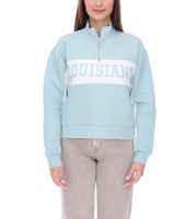 vestino Women's Boxy Cropped Sweatshirt with Stand-Up Collar, Trojer Everyday Sweater, Oversized 900390 Light Blue