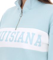vestino Women's Boxy Cropped Sweatshirt with Stand-Up Collar, Trojer Everyday Sweater, Oversized 900390 Light Blue