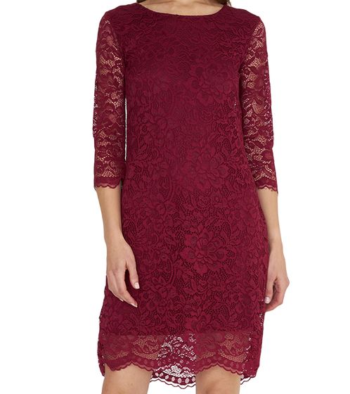 vestino Damen Spitzen-Kleid Mini-Kleid Freizeit-Kleid 3/4-Arm 900538 Rot