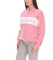 vestino Damen Boxy Cropped Sweatshirt mit Stehkragen Trojer Alltags-Pulli Oversized 900390 Altrosa
