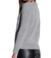 vestino Damen Strick-Pullover mit Spitzeneinsatz Alltags-Pullover Sweater 901328 Grau