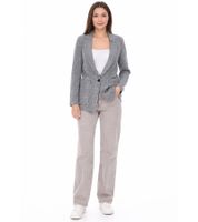 Vestino Women's Checkered Autumn Blazer with Lapel Collar, Everyday Jacket 900719 Gray