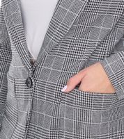 Vestino Women's Checkered Autumn Blazer with Lapel Collar, Everyday Jacket 900719 Gray