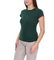 WORXWEAR Damen T-Shirt modisches Rundhals-Shirt mit 180gsm Kurzarm-Shirt Dunkel-Grün