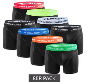8er Pack JACK & JONES Herren Boxershorts atmungsaktive Baumwoll-Unterhose Unterwäsche 12259926 Schwarz