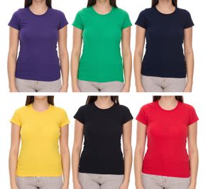 WORXWEAR Damen T-Shirt modisches Rundhals-Shirt mit 180gsm Kurzarm-Shirt in Gelb, Grün, Violett, Schwarz, Navy oder Rot WORXWEAR Damen T-Shirt modisches Rundhals-Shirt mit 180gsm Kurzarm-Shirt in Gelb, Grün, Violett, Schwarz, Navy oder Rot