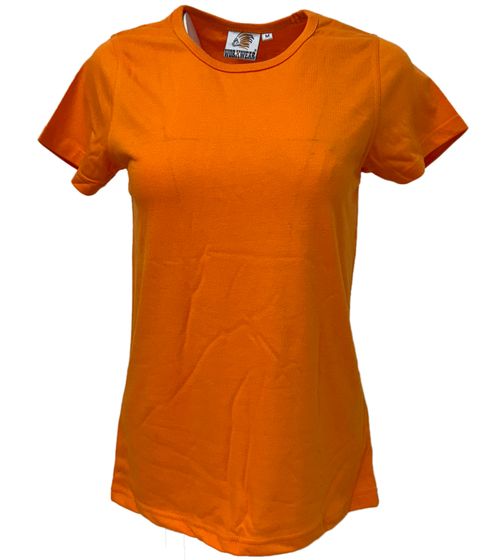 WORXWEAR Damen T-Shirt modisches Rundhals-Shirt mit 180gsm Kurzarm-Shirt Orange