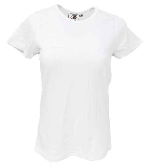 WORXWEAR Damen T-Shirt modisches Rundhals-Shirt mit 180gsm Kurzarm-Shirt Weiß