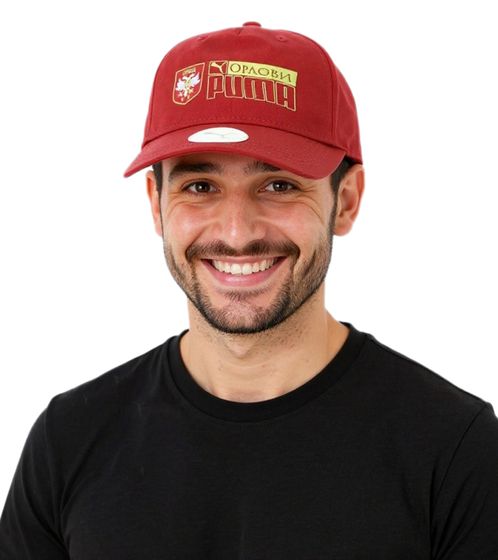 PUMA Unisex Serbien Trucker-Cap mit Serbien Wappen 024287 03 Bordeaux-Rot