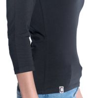 T-shirt da donna COURSE, maglietta estiva attillata con maniche a 3/4, top in cotone, maglietta per il tempo libero 901500 Nero