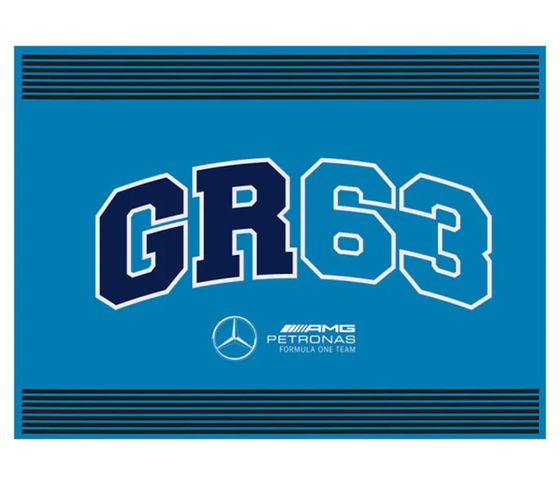 Bandera de Mercedes-Benz AMG PETRONAS George Russel 90x120cm Artículo para aficionados Bandera de Fórmula 1 701222356 001 Azul