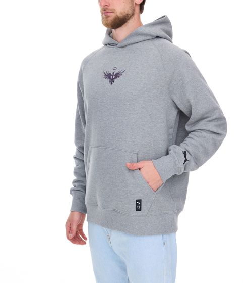 Hoodie Herren/Damen Handball Evolution – Kontrastfarben Grau/Navy, 80% Baumwolle, Mit Kapuze Und Tasche, Motiv Zum Thema Entwicklung