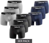 3er Pack LEVI´S Boxer Print Limited Edition Herren Boxershorts Unterhosen Unterwäsche 701225389 Schwarz, Navy oder Grau