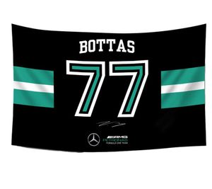 Drapeau Mercedes-Benz AMG PETRONAS Valtteri Bottas 90x120cm Article de supporter Drapeau Formule 1 701202605 001 Noir