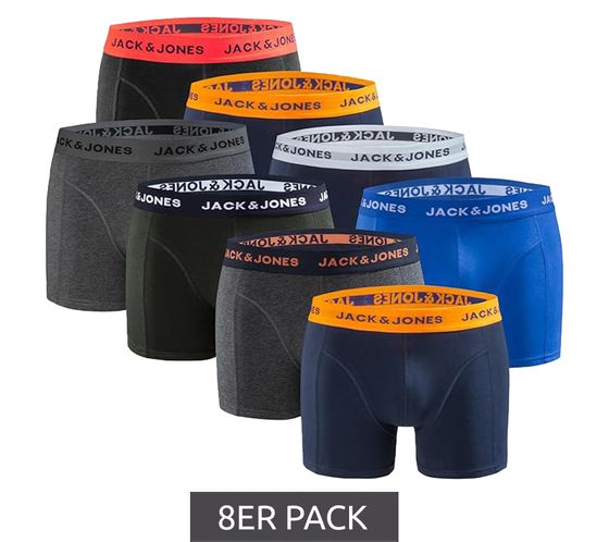 Confezione da 8 boxer da uomo JACK & JONES, mutande in cotone traspirante, intimo 12259926 Nero/Grigio/Blu/Cachi