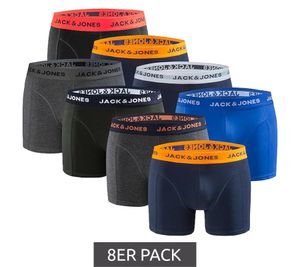 8er Pack JACK & JONES Herren Boxershorts atmungsaktive Baumwoll-Unterhose Unterwäsche 12259926 Schwarz/Grau/Blau/Khaki 