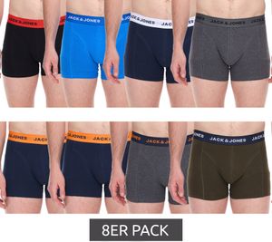8er Pack JACK & JONES Herren Boxershorts atmungsaktive Baumwoll-Unterhose Unterwäsche 12259926 Schwarz/Grau/Blau/Khaki 