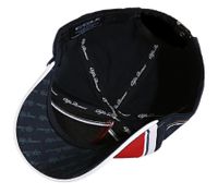 Casquette de baseball ALFA ROMEO pour homme ou femme avec logo sur le devant. Casquette en coton AFRCP bleu foncé/rouge/blanc avec visière droite ou courbée.
