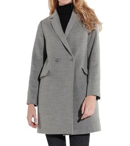 vestino Damen Kurz-Mantel Alltags-Mantel stylischer Basic-Mantel Langarm-Jacke 900430 Grau