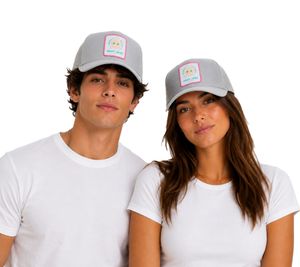 Beechfield Baseball Cap, Cotton Cap with "MARY JANE BERLIN" Trucker-Cap Embroidery, Gray
