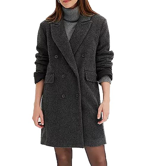 Cappotto da donna elegante da tutti i giorni, doppiopetto, in lana, casual, 918283 grigio scuro