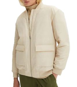nachhaltiger Damen Blouson Bomber-Jacke mit Stehkragen Übergangs-Jacke 930683 Beige