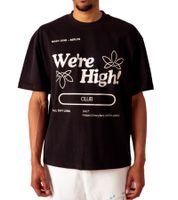 MARY JANE BERLIN Herren T-Shirt Baumwoll-Shirt Kurzarm-Shirt Oversized-Fit 2406-4-T2-05 Schwarz