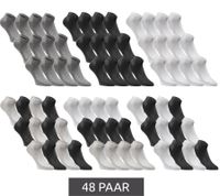 48 pairs of JACK & JONES Short Sock sneaker socks, sports socks, cotton quarter socks 12260511 in black, gray, white, or a mix