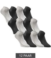 48 pairs of JACK & JONES Short Sock sneaker socks, sports socks, cotton quarter socks 12260511 in black, gray, white, or a mix