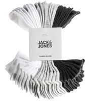 48 pairs of JACK & JONES Short Sock sneaker socks, sports socks, cotton quarter socks 12260511 in black, gray, white, or a mix