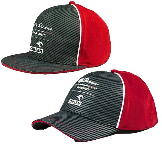 ALFA ROMEO Racing Orlen F1 Saison 2020 Base-Cap Formel 1 Damen und Herren Baumwoll-Cap Roberta Kubicy Grau/Rot/Weiß flacher oder gebogener Schirm