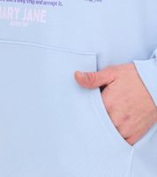 Felpa con cappuccio da uomo MARY JANE BERLIN con stampa lettering, felpa con cappuccio in cotone alla moda 2406-4-SW-01 azzurro