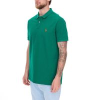Polo Ralph Lauren pour homme, coupe slim, en coton, manches courtes, basique, 710937293015, vert/orange