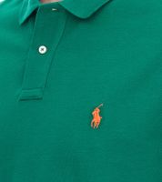 Polo Ralph Lauren pour homme, coupe slim, en coton, manches courtes, basique, 710937293015, vert/orange