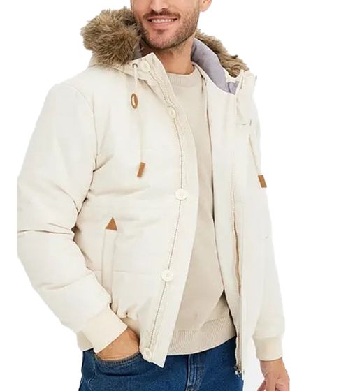 Herren Funktionsjacke mit Fellkapuze in Blousonform Outdoor-Jacke 967556 Beige