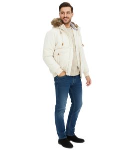 Veste fonctionnelle homme avec capuche en fourrure style blouson veste d'extérieur 967556 Beige Veste fonctionnelle homme avec capuche en fourrure style blouson veste d'extérieur 967556 Beige
